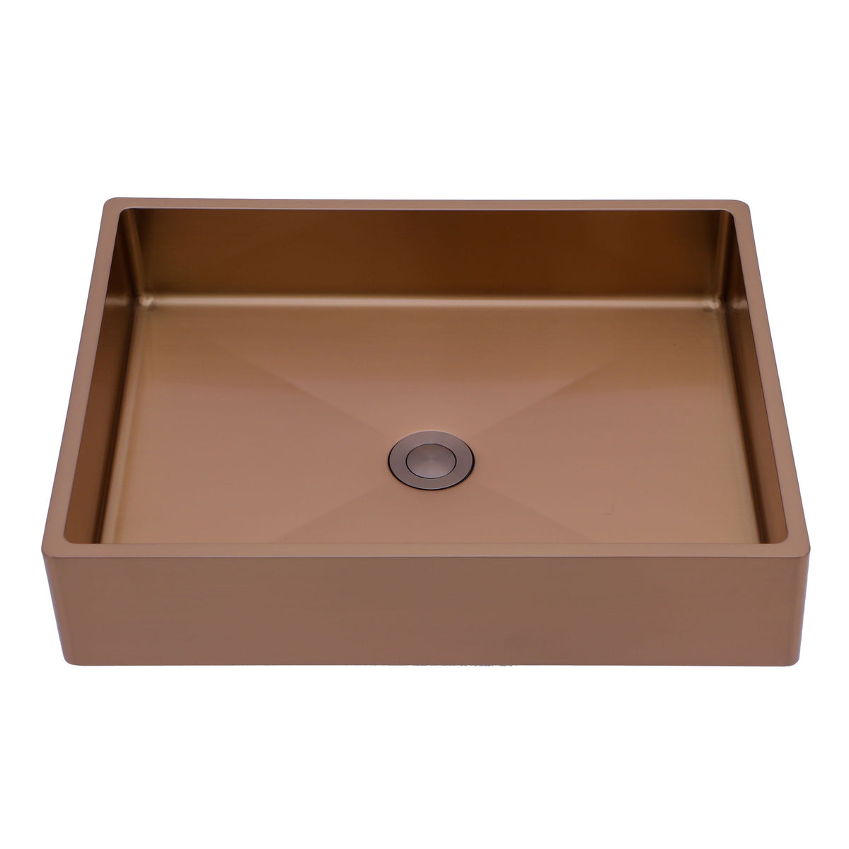 Stainless Steel Bathroom Sink with Pop Up Drain - Rose Gold 19" x 15"