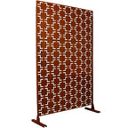Black Metal Room Divider Privacy Screen with Rust-Resistant Finish