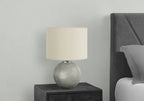Modern Table Lamp with Textured Resin Base - Gray / Cream