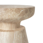 Travertine Outdoor Side Table with Pedestal Base – Gold or White