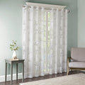 Palm Leaf Burnout Sheer Window Curtain with Grommets - White