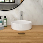 Ceramic Vessel Bathroom Sink with Stain Resistant Finish - White