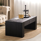 Minimalist Rectangular Center Table for Living Room with Wood Construction - Light Brown or Black