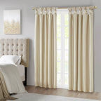 Twist Tab Total Blackout Window Curtain Panel with Thermal Lining - Champagne