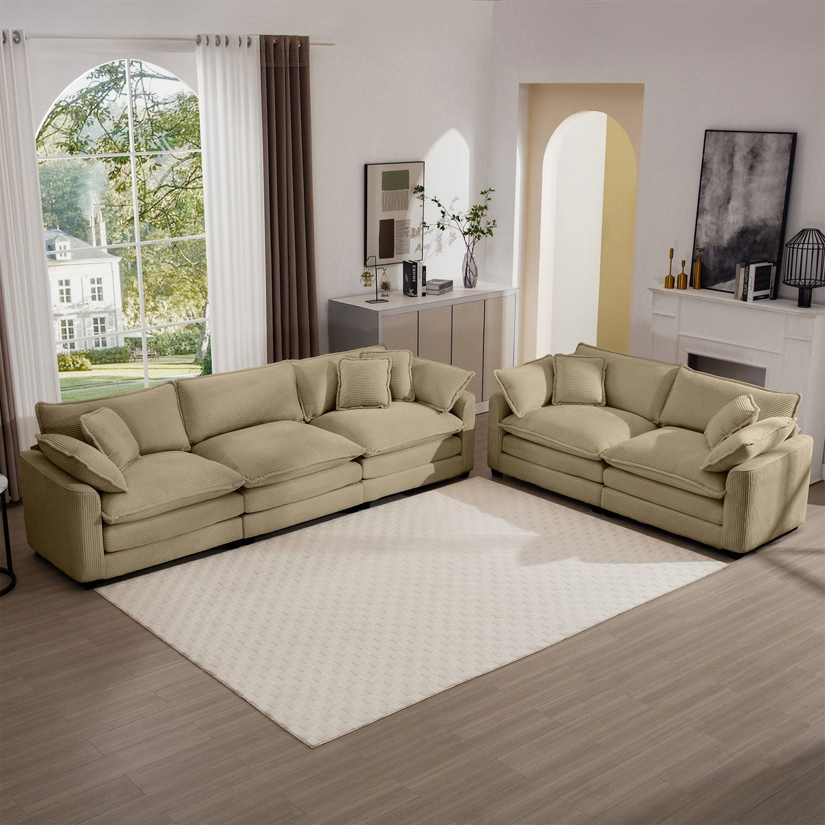 Oversized Deep-Seat Fabric Sofa & Chair Sets