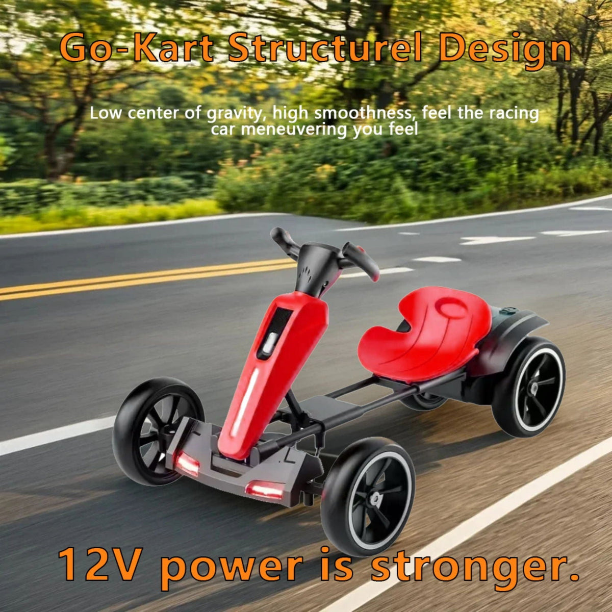 Electric Kids Pedal Go Kart with Adjustable Seat and Foldable Design - Multiple Colors