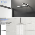 Premium 8" Ceiling Mounted Shower Arm with Flange - Black or Gray