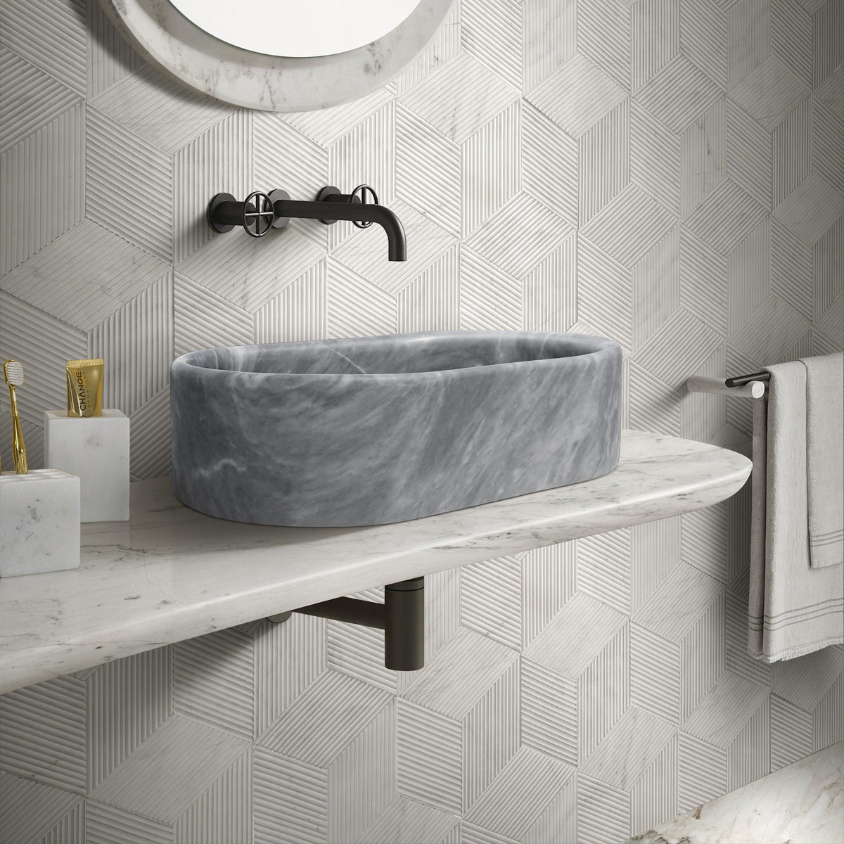 Semi Polished Bathroom Vessel Sink
