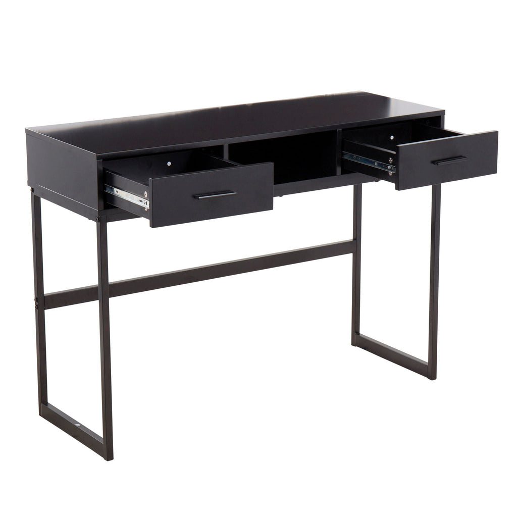 Contemporary Console Table with Storage Drawers - White, Gray, Black