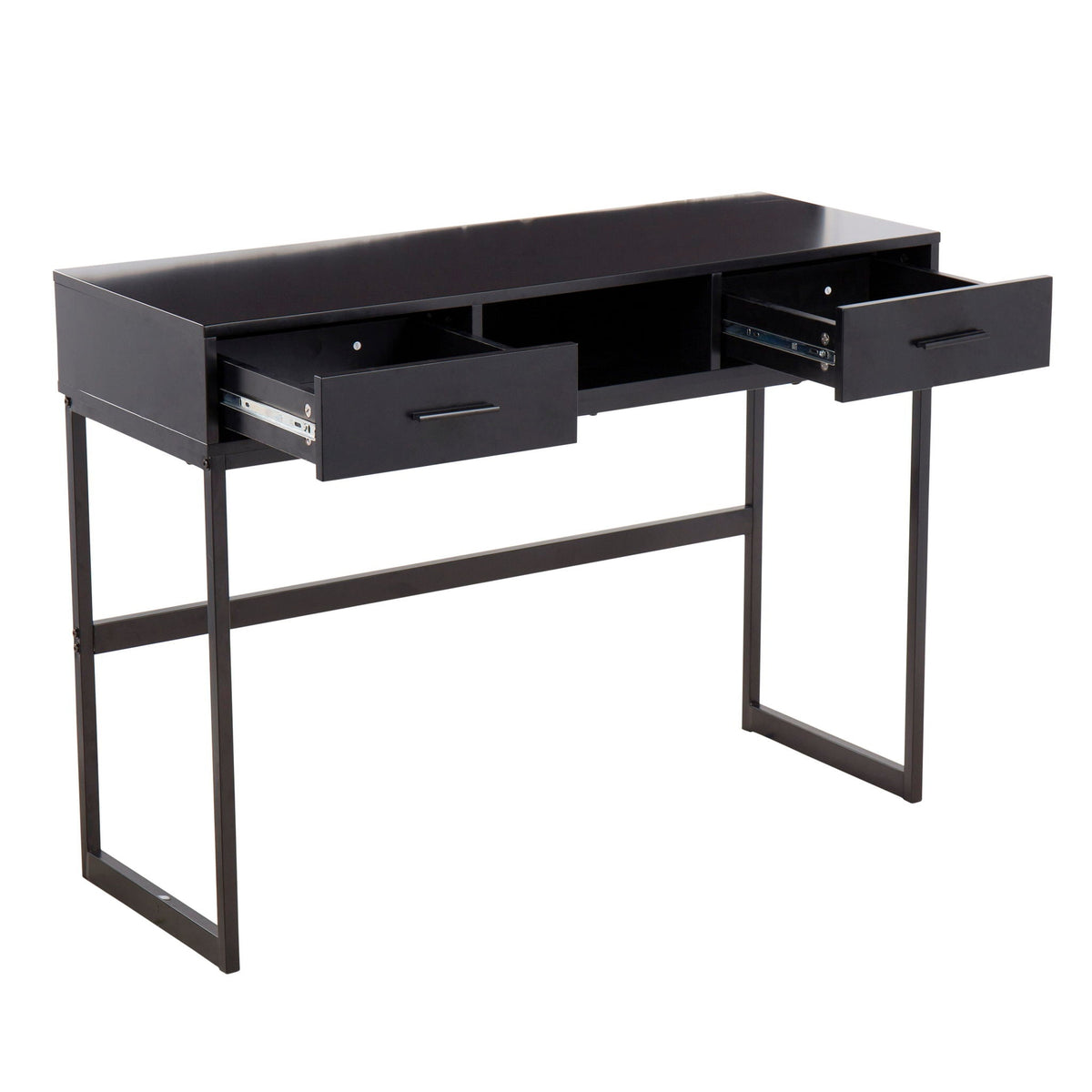 Contemporary Console Table with Storage Drawers - White, Gray, Black