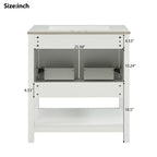 Elegant Bathroom Vanity with Ceramic Sink and Storage - White or Green