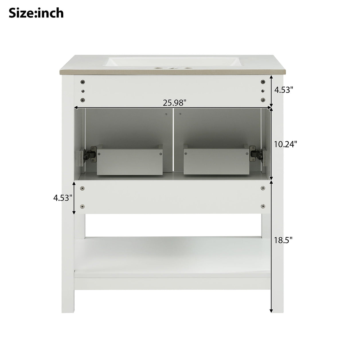 Elegant Bathroom Vanity with Ceramic Sink and Storage - White or Green
