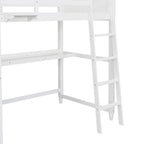 Twin Loft Bed with Drawers and Desk - White