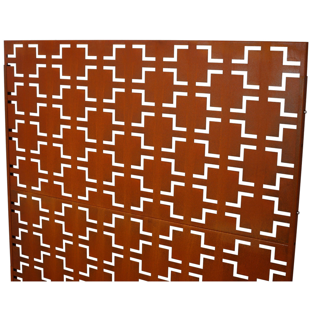 Black Metal Room Divider Privacy Screen with Rust-Resistant Finish