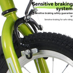16-Inch Sporty Kids Cruiser Bike with Training Wheels - Green or Pink