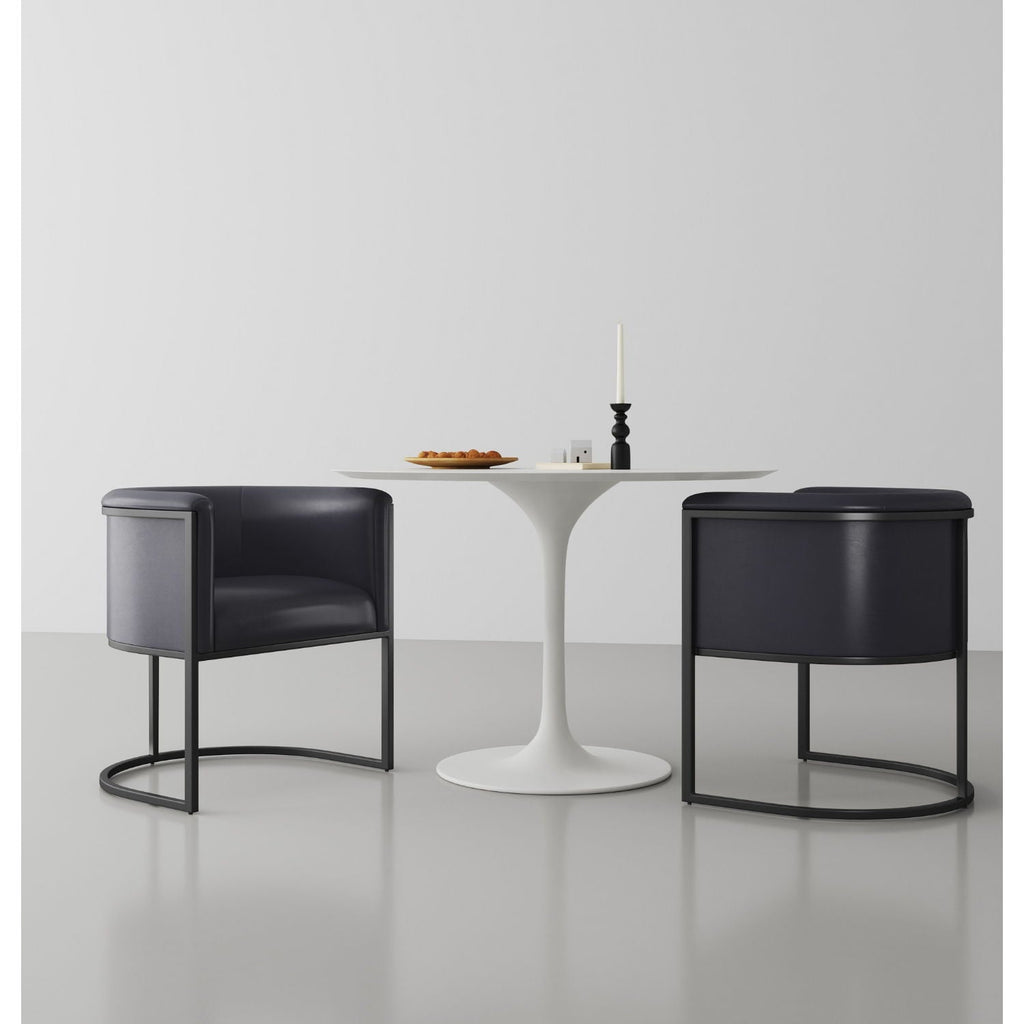 Cosmopolitan Dining Chair with Geometric Metal Frame - Multiple Colors