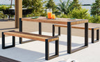 GO 3-Piece Outdoor Dining Table with 2 Benches