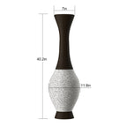Tall Designer Floor Vase with Elegant 2 Tone - White or Dark Brown