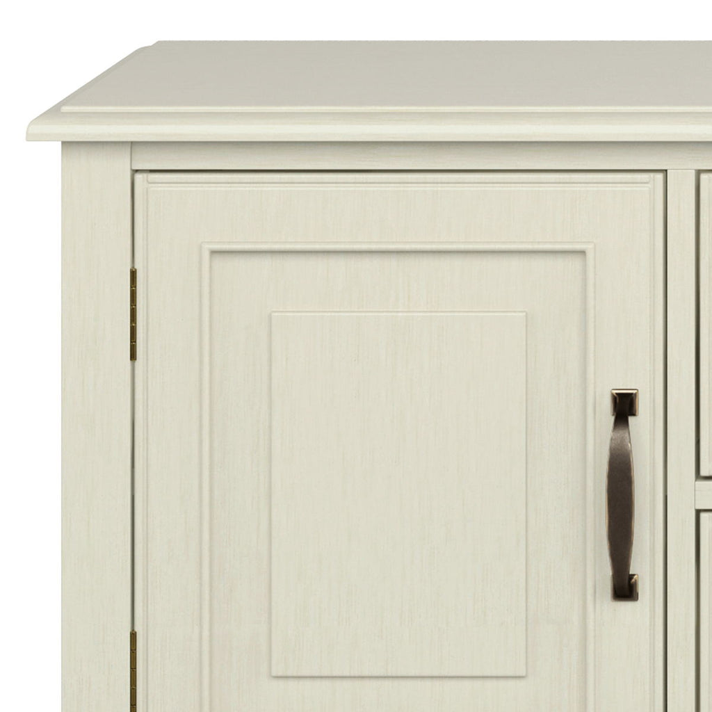 Wide Solid Wood TV Stand with Ample Storage - Dark Brown, White, Gray