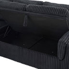 Convertible U-Shaped Sectional Sofa Bed with USB Ports and Storage – Black, Dark Gray, Blue