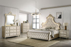 Lucienne Upholstered Bed with LED Lighting - Beige