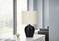 Transitional Ceramic Table Lamp with Rotary Switch - Black / Cream