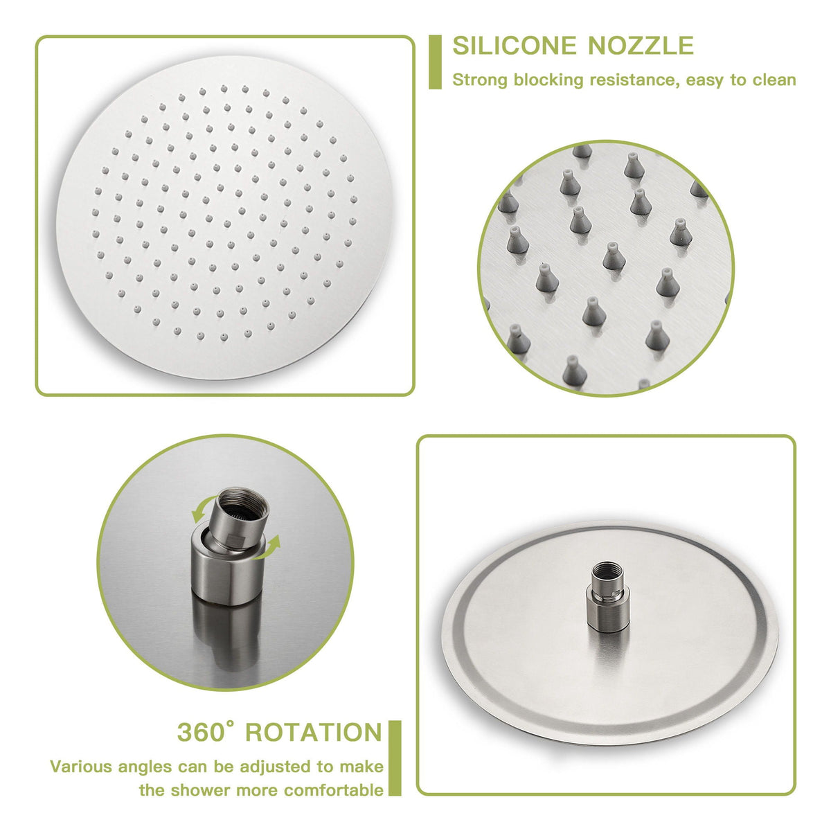 Shower System with 5 Function Rain Hand Shower and Slide Bar Combo - Pearl Silver, Gray, or Black