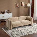 83" Velvet 3-Seater Sofa with Wave Design - Blue