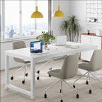 Large Executive Desk with Thick Frame - White