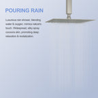 10" Square Rainfall Shower Head with 360° Adjustability – Multiple Colors