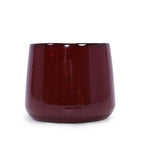 Bean Paste Red 4-Piece Ceramic Planter Pot Set with Drainage Hole - Indoor Outdoor