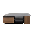 Extendable Coffee Table with Storage Drawers - Melamine Finish