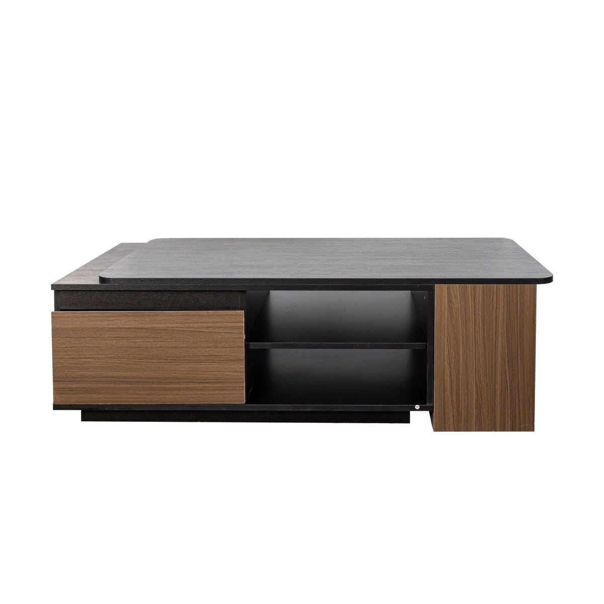 Extendable Coffee Table with Storage Drawers - Melamine Finish