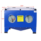 Bench Top Portable Sand Blaster Cabinet Kit 25 Gallon with Sealed Gloves - Blue