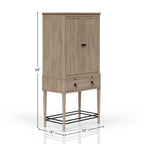 Sand Bar Cabinet with Wine Storage - Solid Wood and MDF