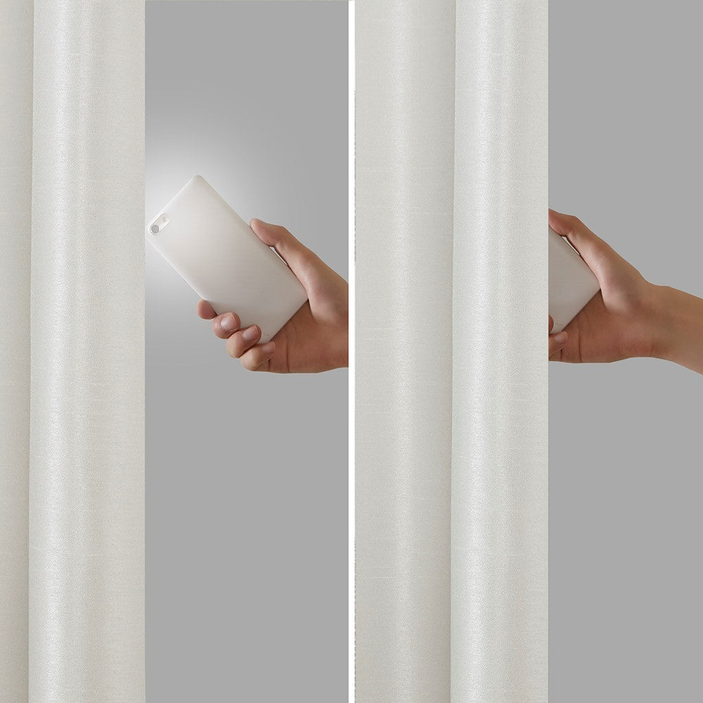 Twist Tab Total Blackout Window Curtain Panel with Thermal Lining - White