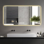 LED Bathroom Mirror with 3 Color Dimmable Backlight - Pearl Silver