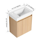 Modern Bathroom Vanity with Ceramic Basin and Storage Cabinet - Light Brown, Black, or White