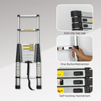 Telescoping Ladder 14.5FT with 300 lb Capacity - Aluminum