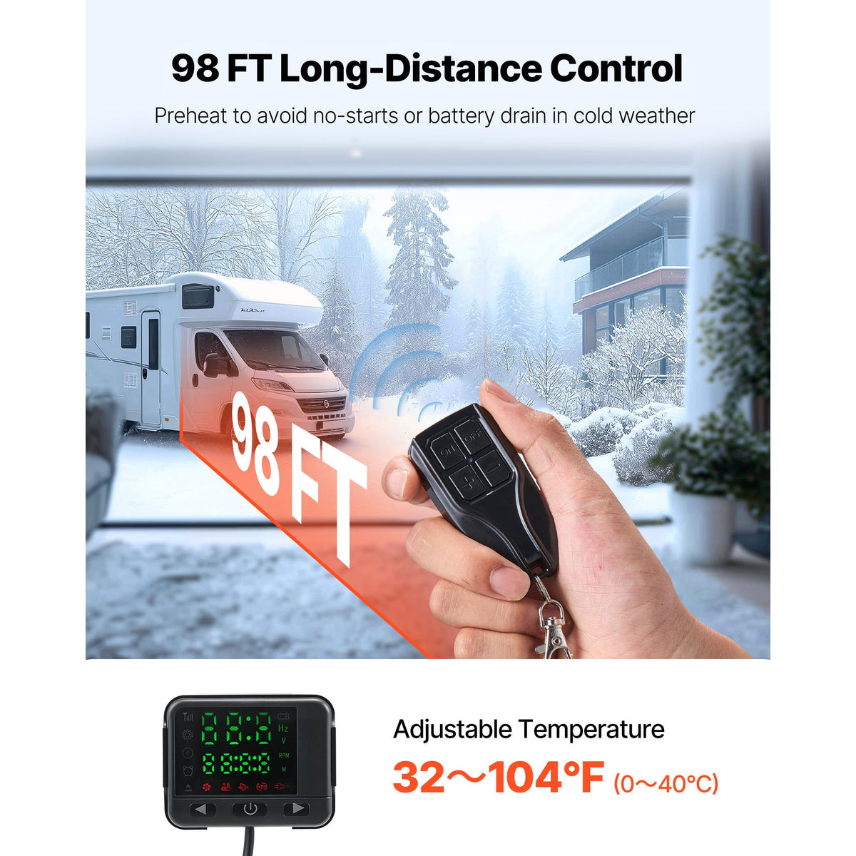 Diesel Air Heater 8 kW DC 12-24 V with Digital Display