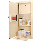Beige Biometric Wall Safe with Fingerprint Access - Durable Steel