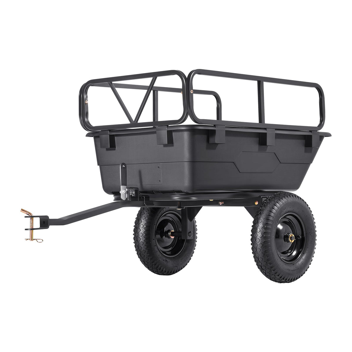 500 lbs Capacity Dump Trailer with Plastic Hopper - Black