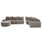 Modular Cloud Sectional Sofa Set with Deep Seating - Choose Beige, Dark Gray, or Dark Brown
