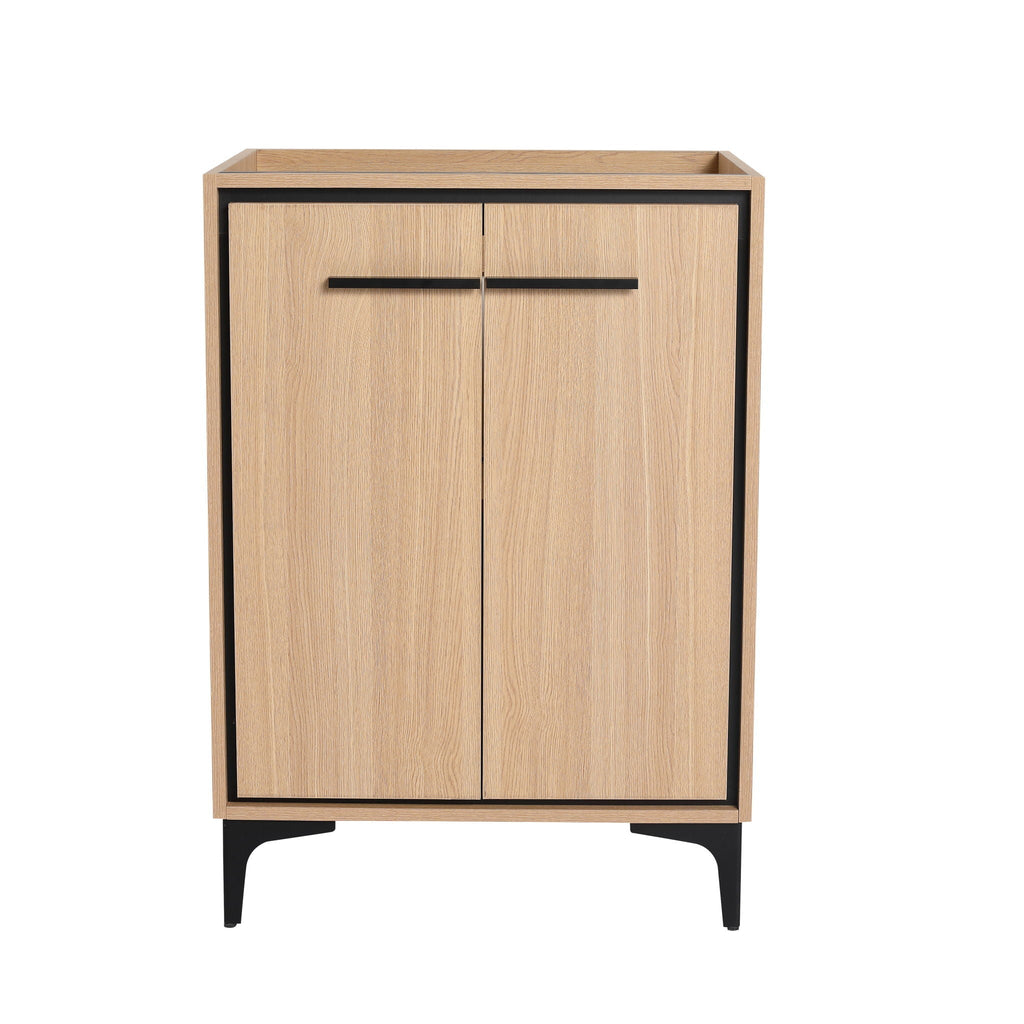 Modern Bathroom Vanity Cabinet with Soft Closing Doors - Light Brown