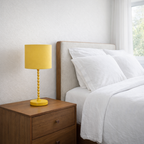Modern Classic Desk Lamp with Ochre Linen Shade - Ochre