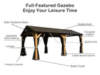 Cedar Wood Gazebo with Spacious Interior - Natural Cedar Finish