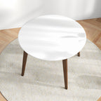 White Round Dining Table with Solid Wood Construction - White