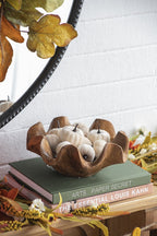 White Velvet Pumpkin Set with Mesh Bag - Sculptures & Figurines