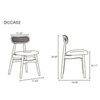 Dining Chair Set with Cane Backrest - Black or Light Brown