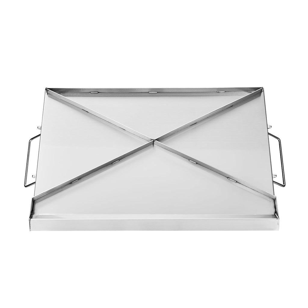 Stainless Steel Flat Top Griddle with Grease Trough - Steel Gray